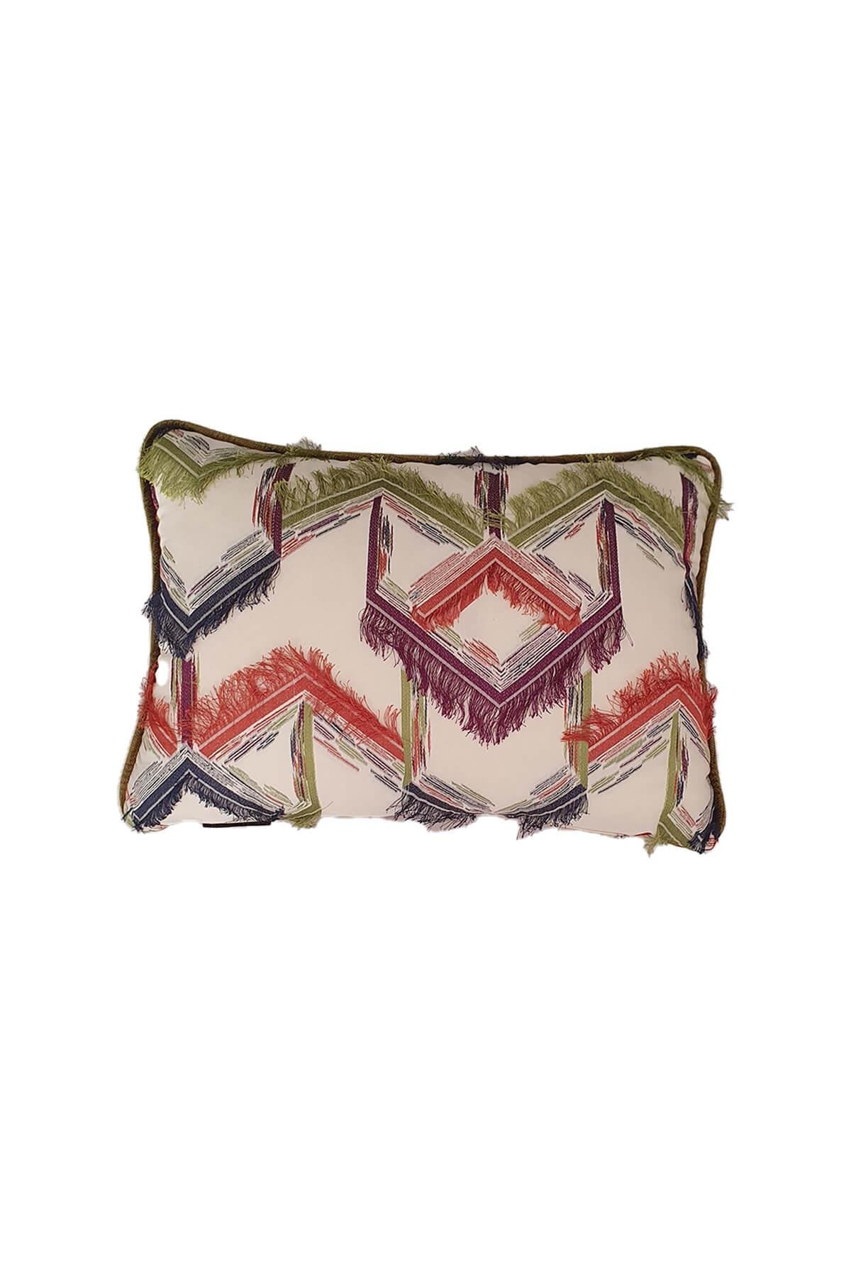 Keten Saçaklı Biyeli Yastık