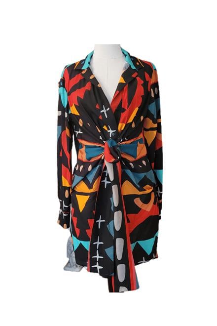 Önden Bağlamalı Mini Elbise