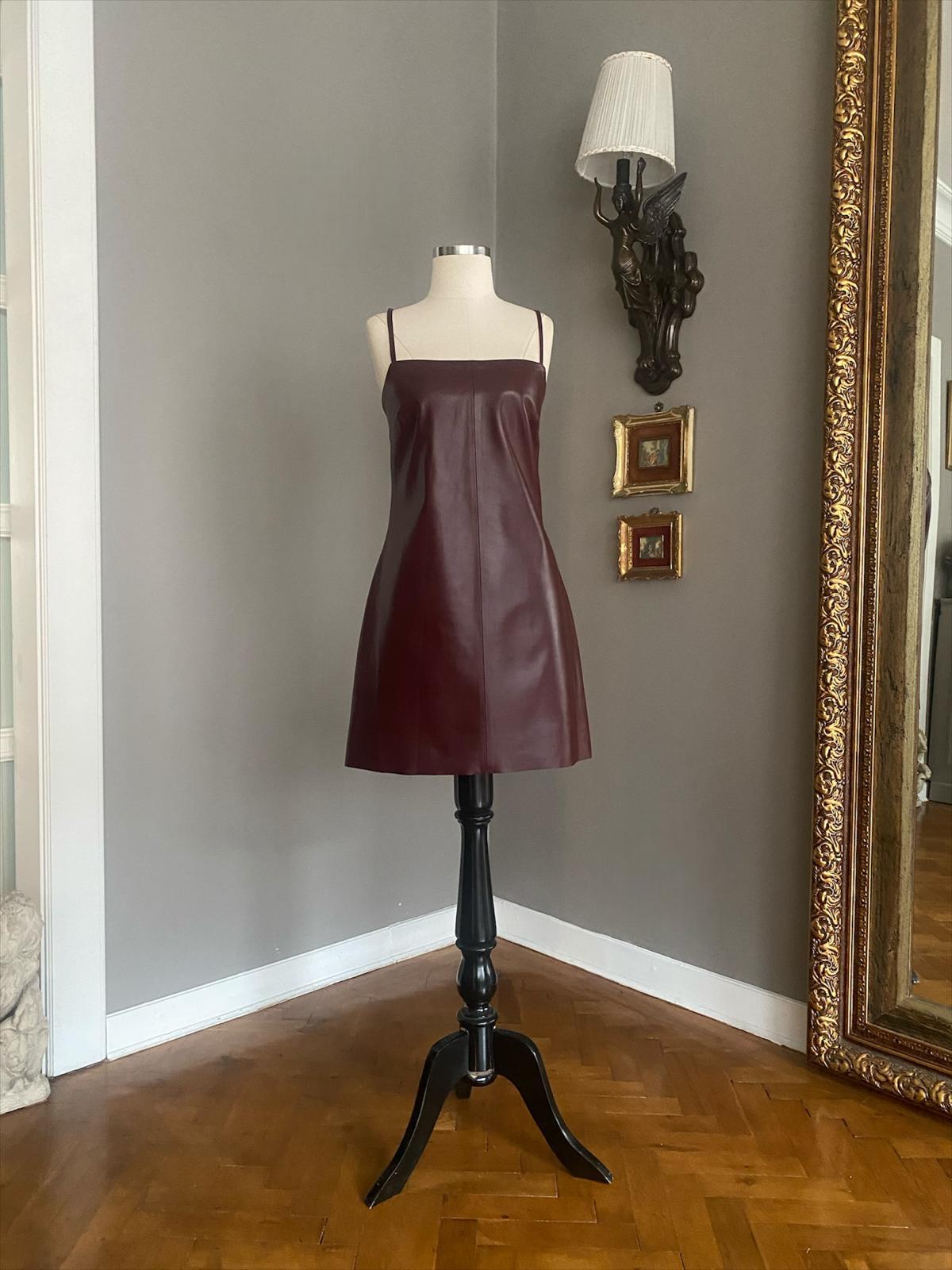 Deri Askılı Elbise