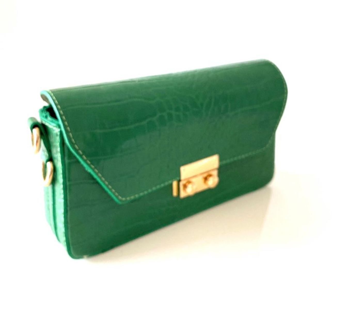 Deri Askılı Yeşil Çanta