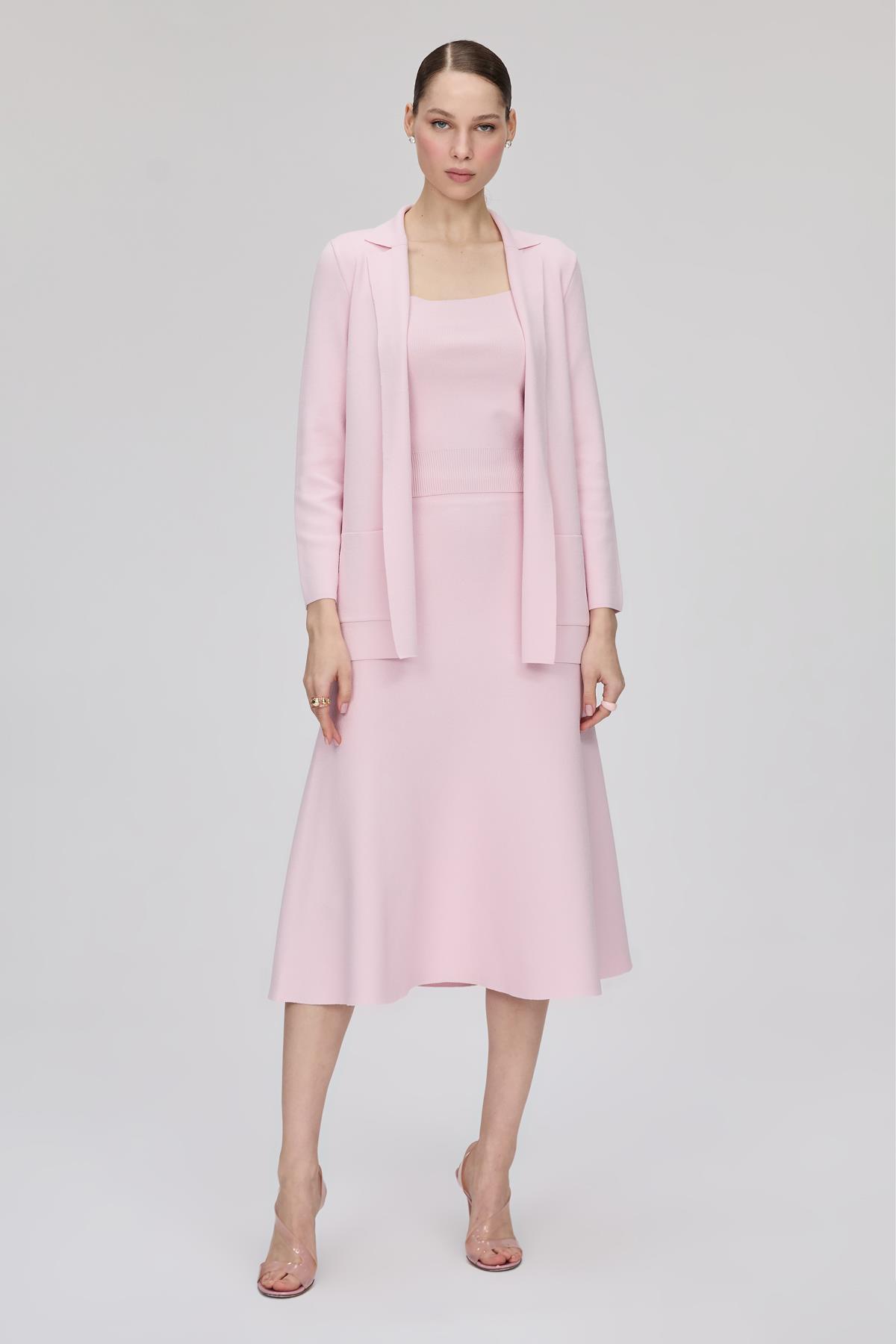 Kloş Midi Pembe Etek