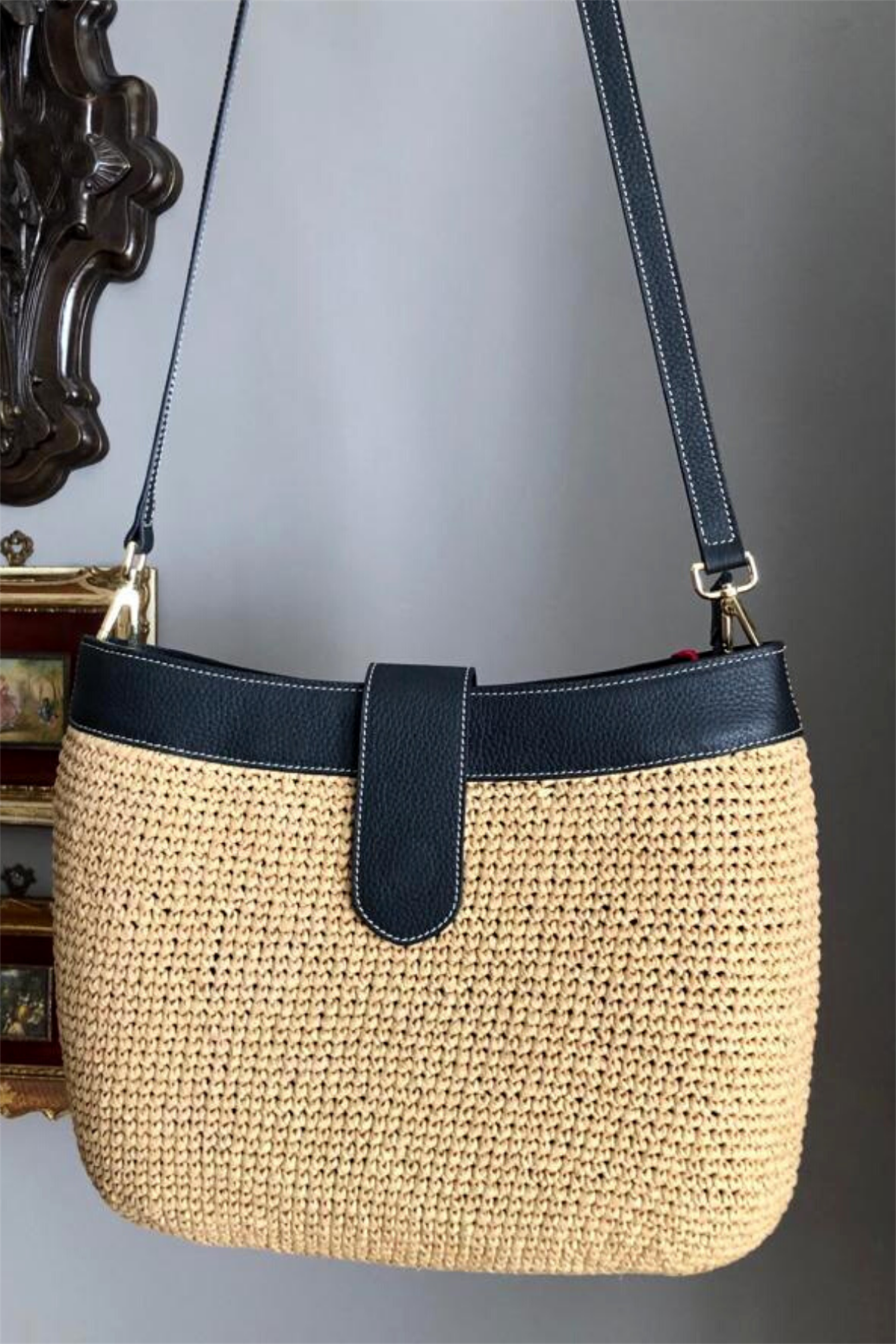 SEI Çanta Siyah Deri Detaylı