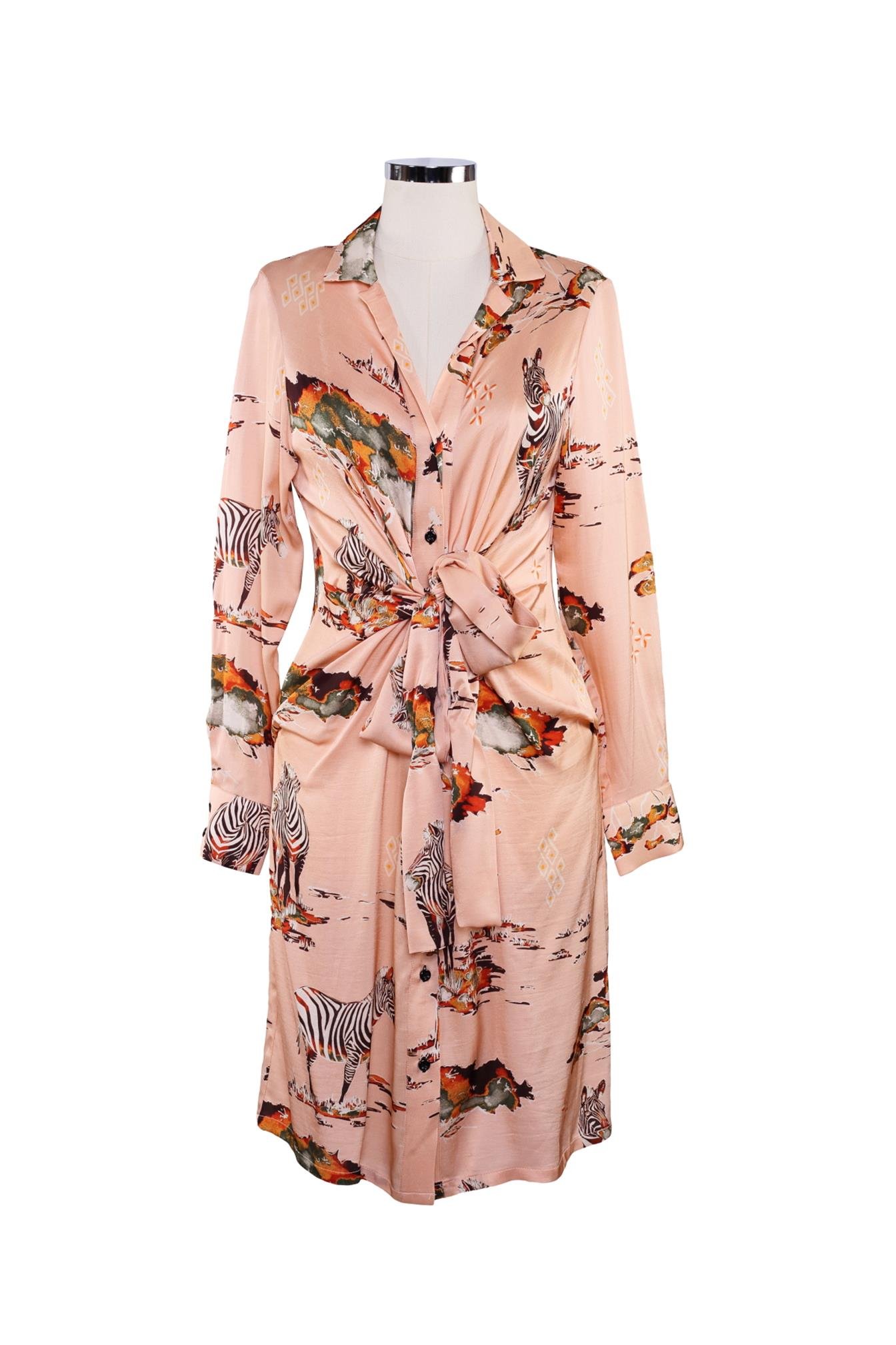 Salmon Satin Dress