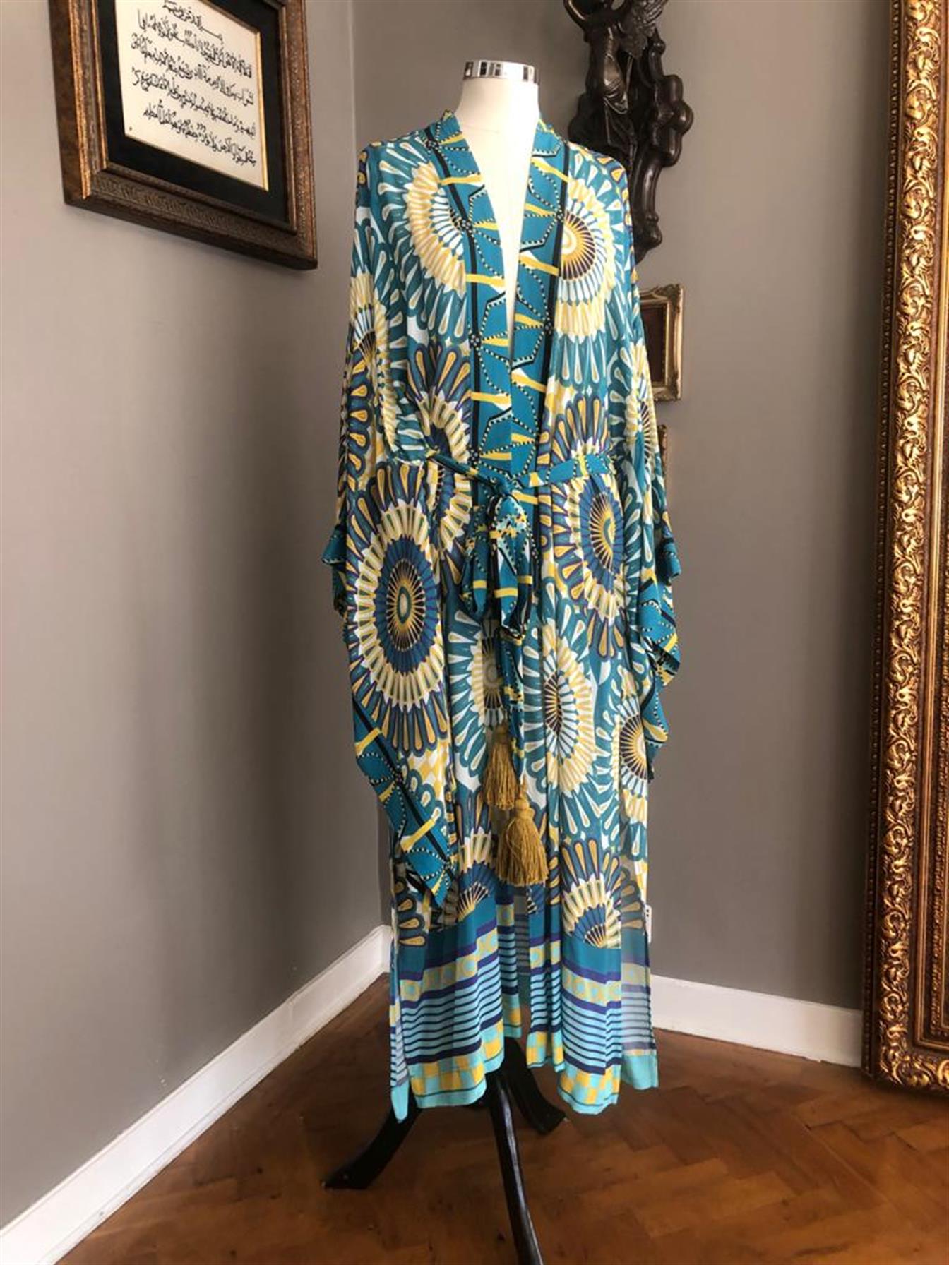 Yuvarlak Desenli Kimono