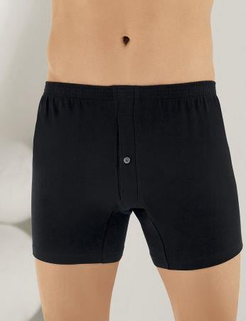 Şahinler Erkek Penye Düğmeli Boxer Siyah