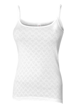 İki Yıldız Kalpli İp Askılı Atlet Beyaz