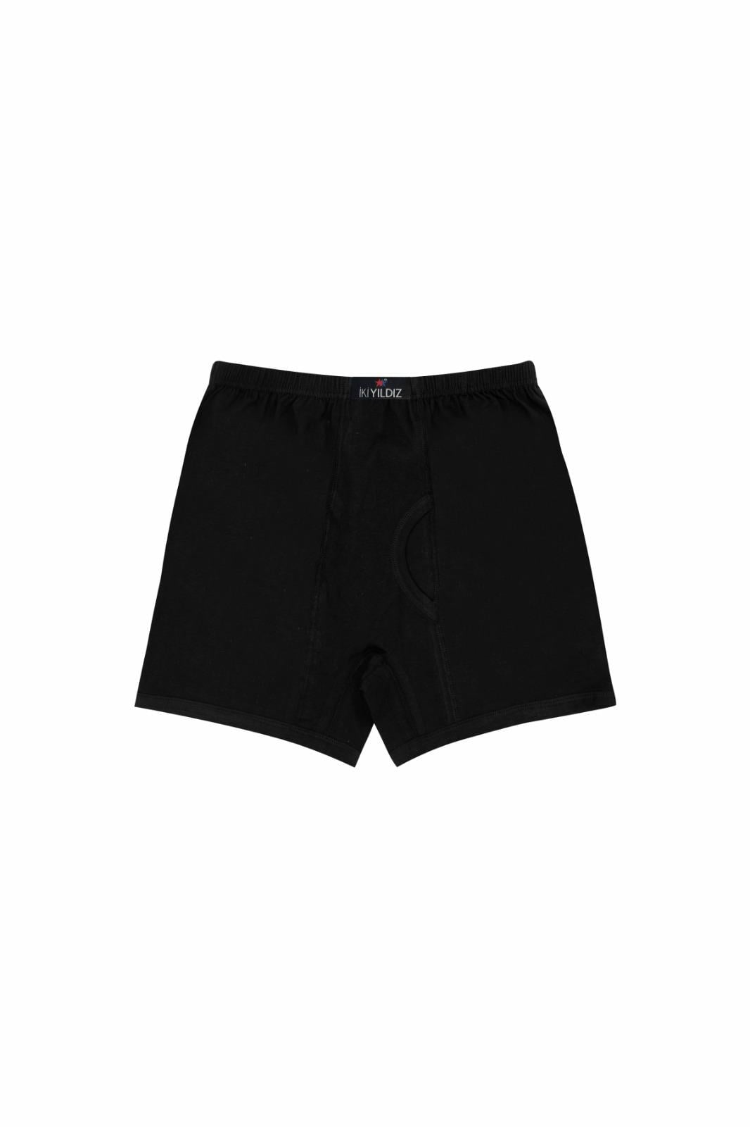 İki Yıldız Erkek Penye Boxer Siyah