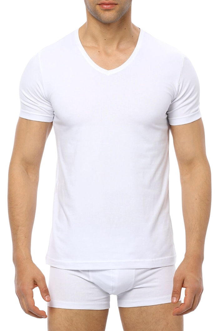 İki Yıldız Erkek V Yaka Modal T-shirt