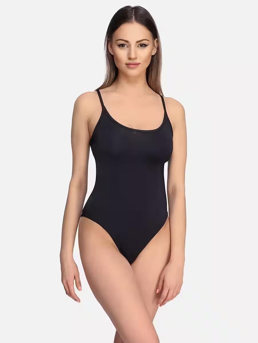 İki Yıldız Kadın İp Askılı Body Siyah