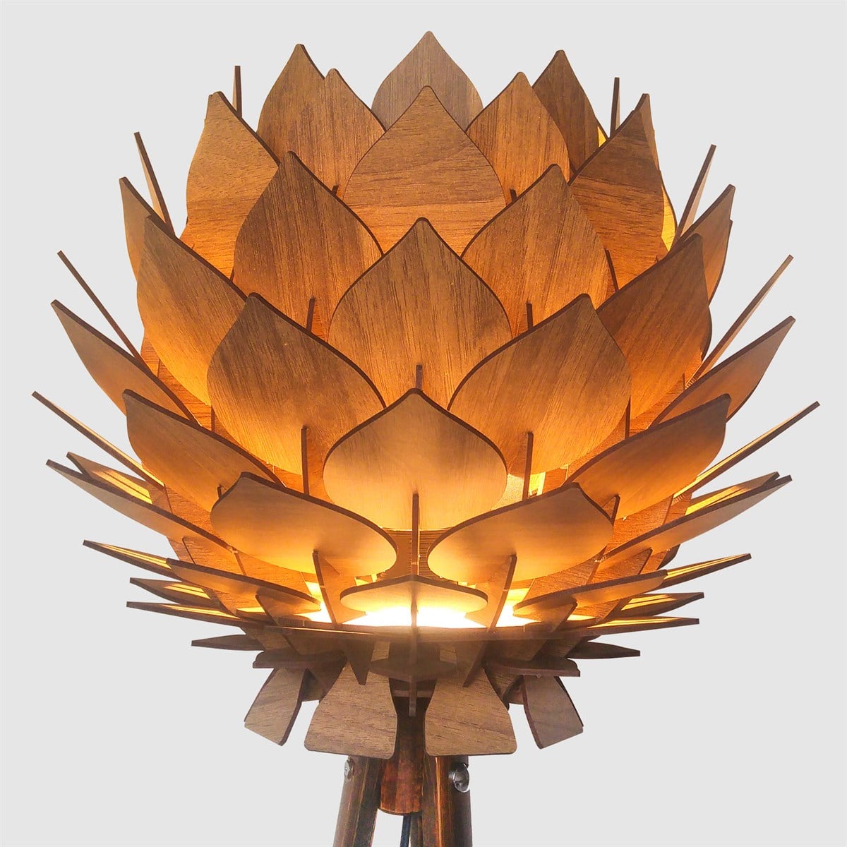 Design OTTO LOTUS Dekoratif Abajur Avize Sarkıt Lambader Şapkası Ceviz MC201002
