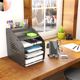 Design OTTO Large Hexa - 6 Renk A4 Evrak Rafı Masaüstü Organizer Düzenleyici MC210601