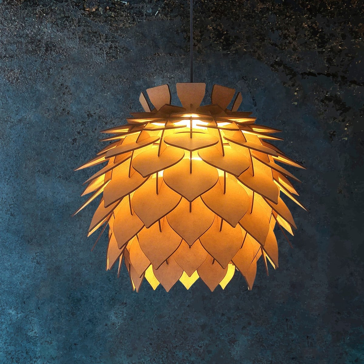 Design OTTO LOTUS Boyanabilir Dekoratif Abajur Avize Sarkıt Lambader Şapkası Hobi Ürünü Ham MDF MC201001