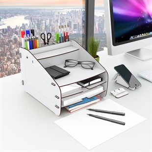 おまとめ　2セット Design OTTO Medium Modest 6 Renk Evrak Rafı Masaüstü Organizer