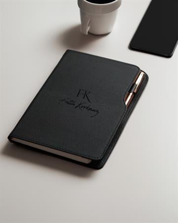 Black Royal Kişiselleştiribilir Logolu Klasik Termo Deri Defter - Siyah 6479