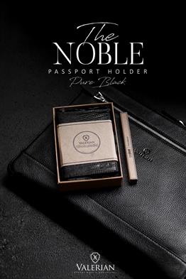 Noble Hakiki Deri Siyah Pasaportluk