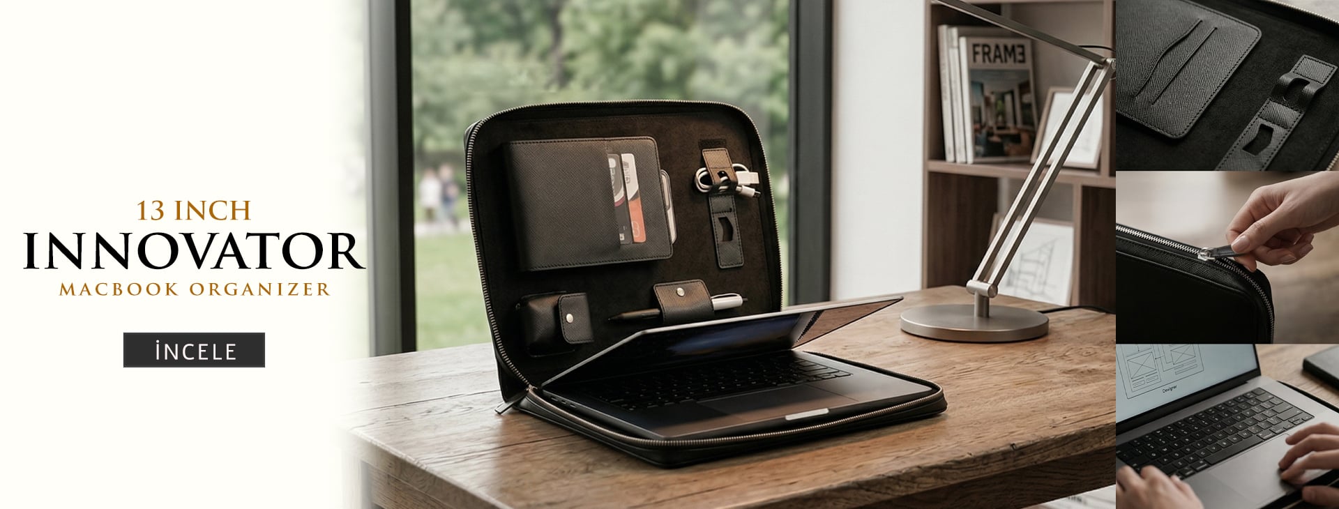 Innovator Organizer 13'' | Macbook & iPad Pro Deri Portföy Çantası