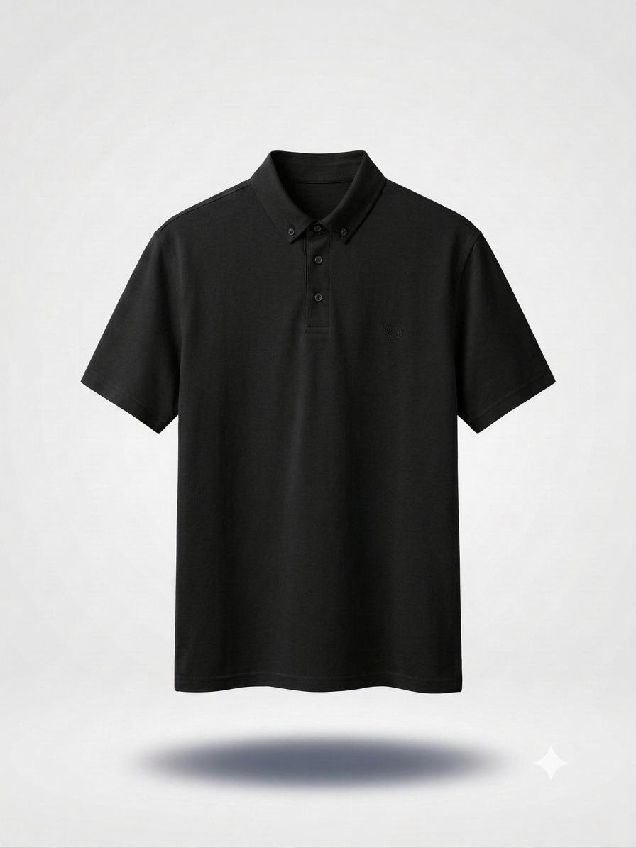 Büyük Beden Erkek Polo Yaka T-Shirt Siyah