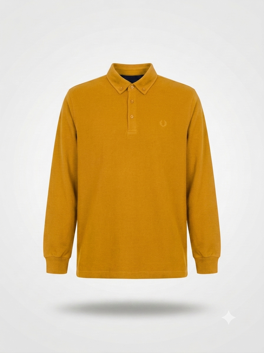 Selanik Kumaş Sarı Polo Sweat 