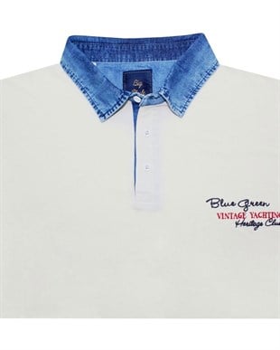 Büyük Beden Erkek Kot Yaka Detaylı Polo T-shirt