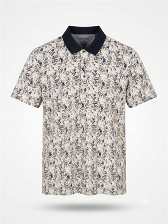 Büyük Beden Desenli Polo Yaka T-Shirt