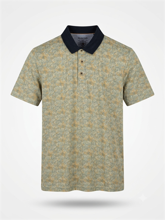 Büyük Beden Desenli Polo Yaka T-Shirt