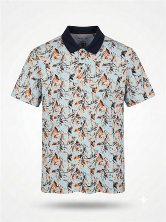 Büyük Beden Desenli Polo Yaka T-Shirt