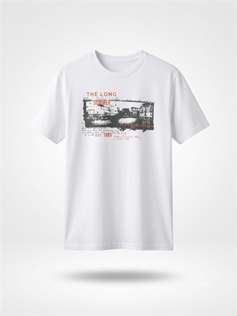 Büyük Beden Erkek Beyaz  Baskılı Beyaz  T-Shirt