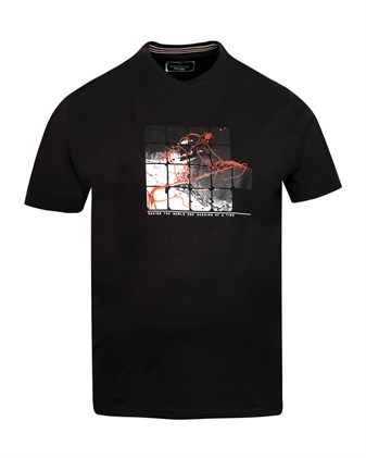 Büyük Beden Erkek Beyaz  Baskılı Beyaz  T-Shirt