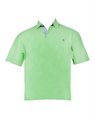 Büyük Beden Su Yeşili Yakalı Polo T-Shirt