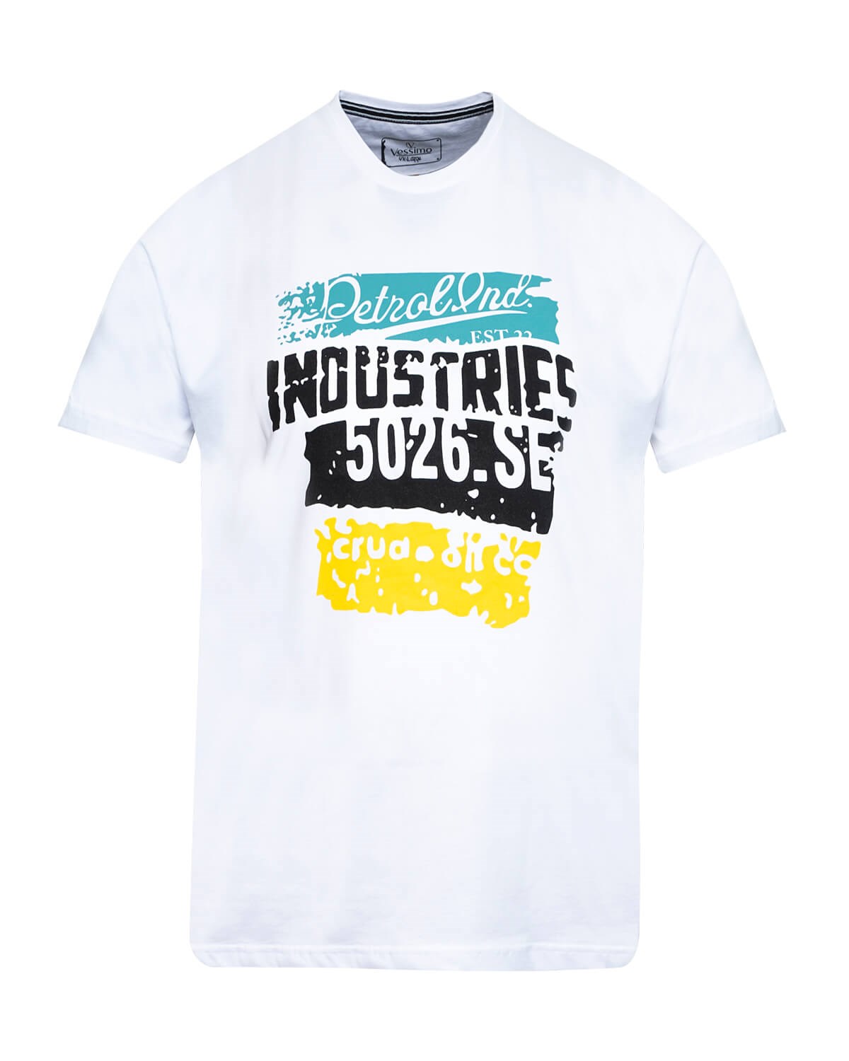 Büyük Beden Erkek Beyaz  Baskılı Beyaz  T-Shirt