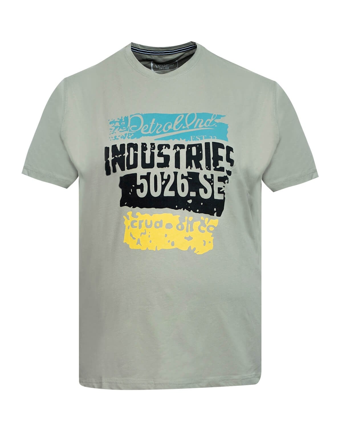 Büyük Beden Erkek Beyaz  Baskılı Beyaz  T-Shirt