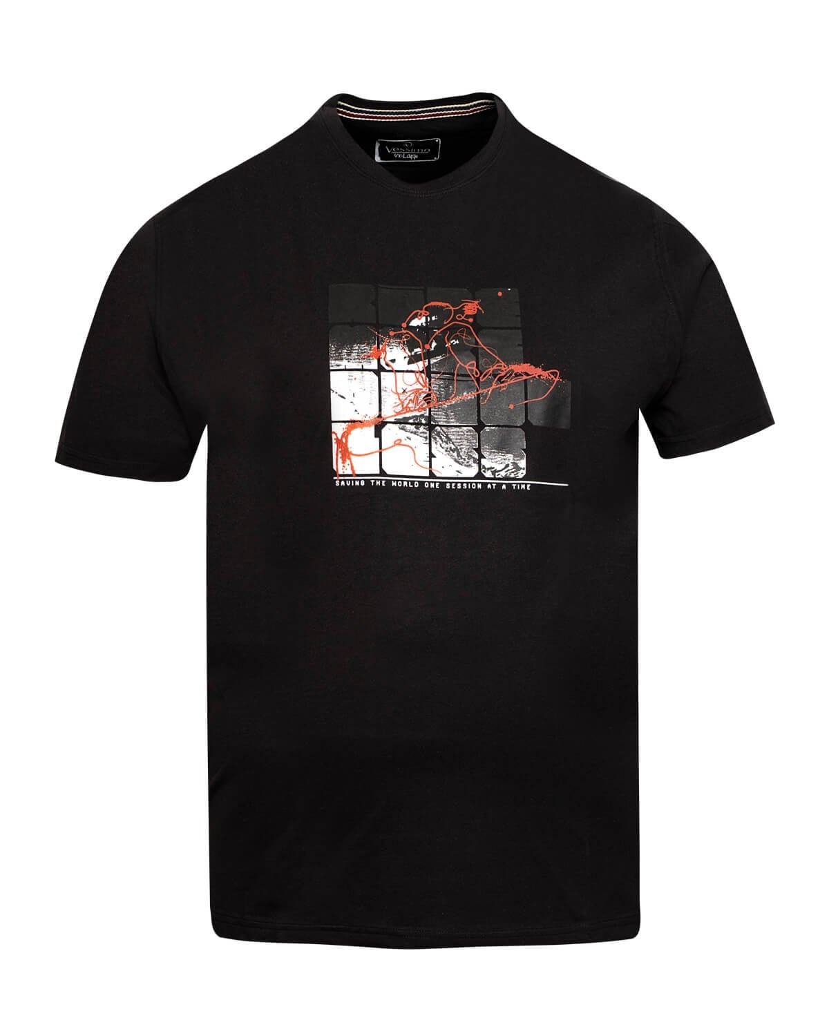 Büyük Beden Erkek Beyaz  Baskılı Beyaz  T-Shirt