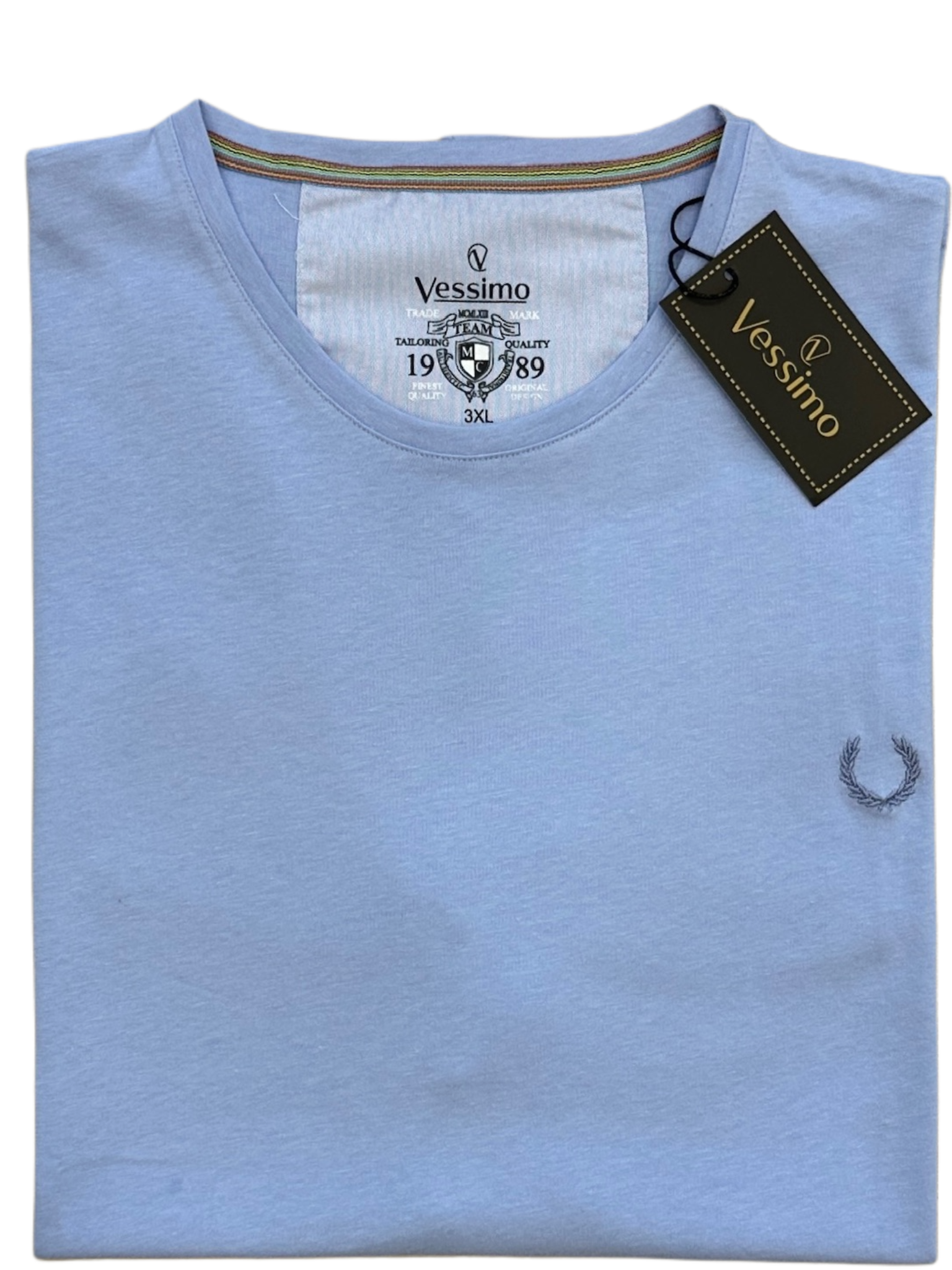 Büyük Beden Mavi Basic T-Shirt