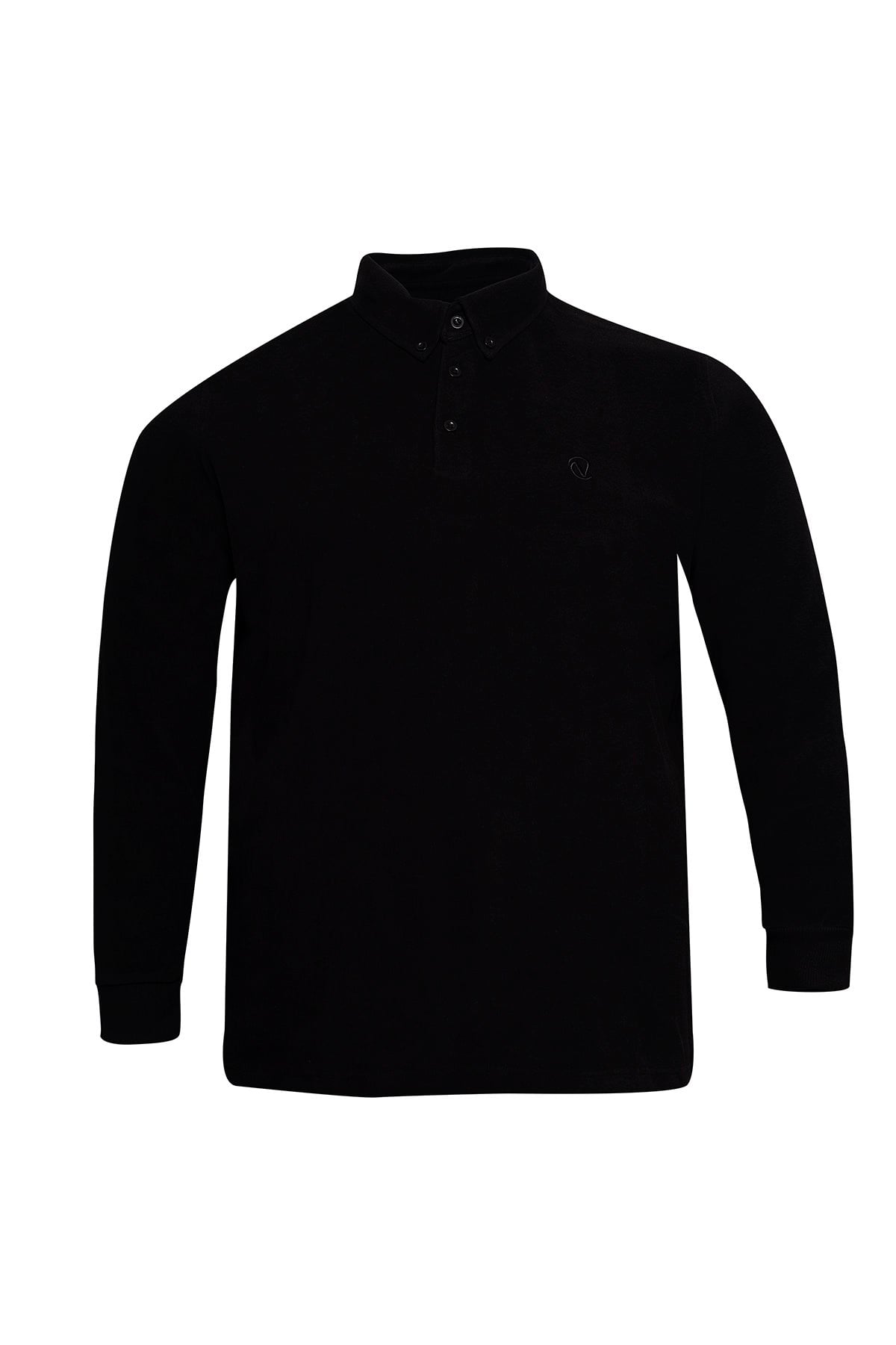 Kışlık Polo Yaka Siyah Sweat