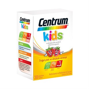 CENTRUM Kids Çilek ve Ahududu Aromalı 30 Çiğneme Tableti 