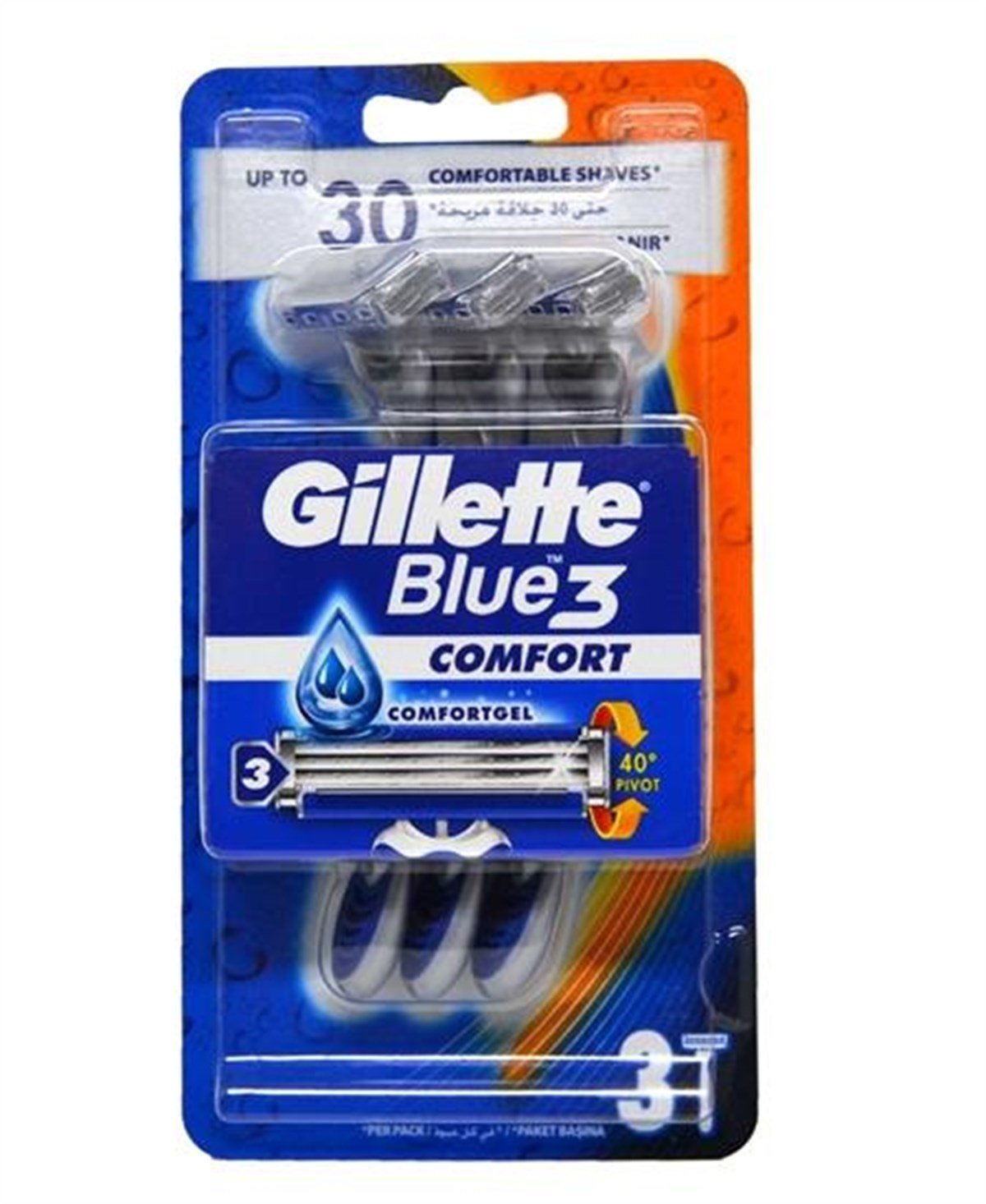 GILETTE Blue3 Comfort Kullan At Tıraş Bıçağı 3'lü | Farma Ucuz