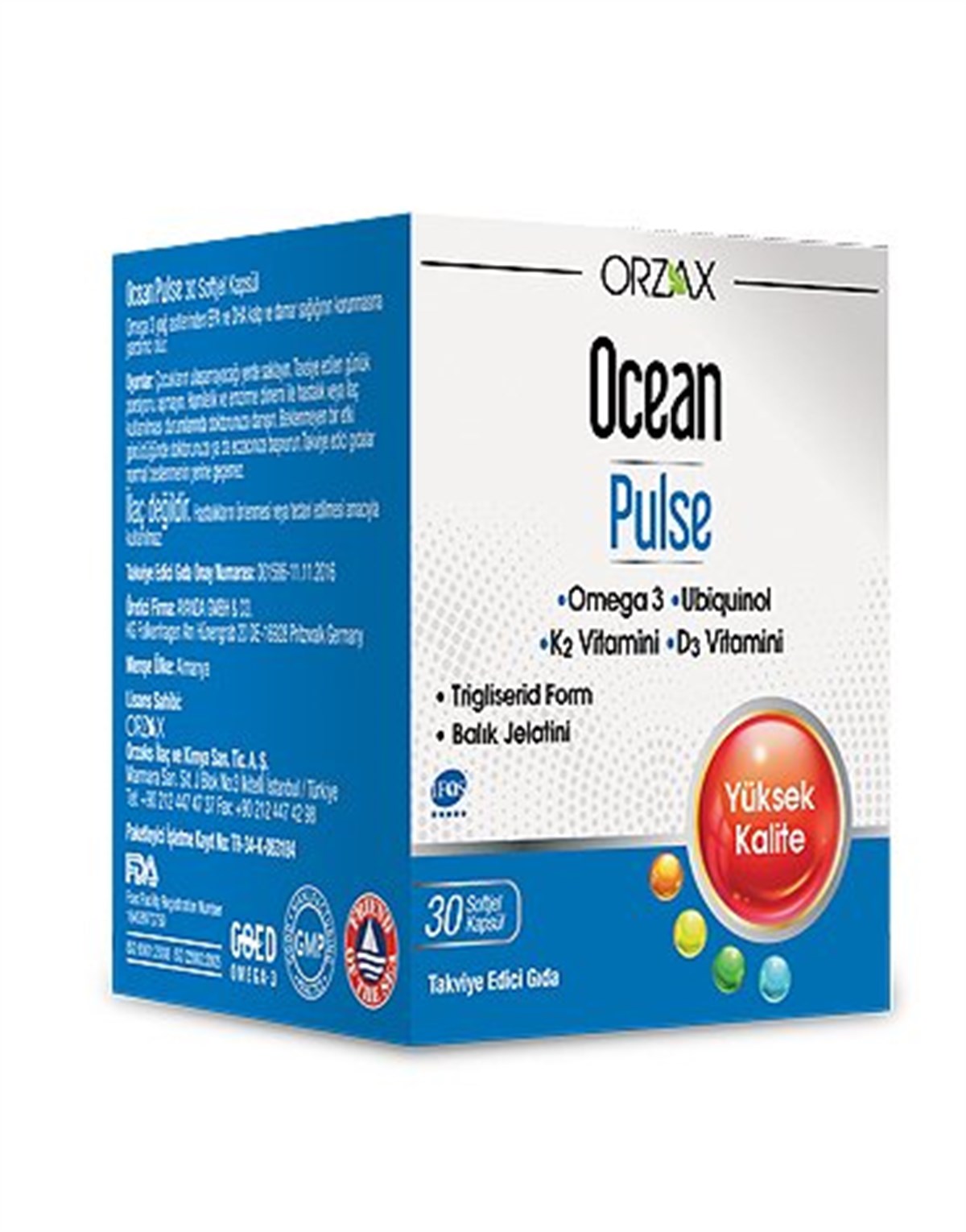 OCEAN Pulse (Omega3 Ubiquinol Vitamin K2 D3) Farma Ucuz