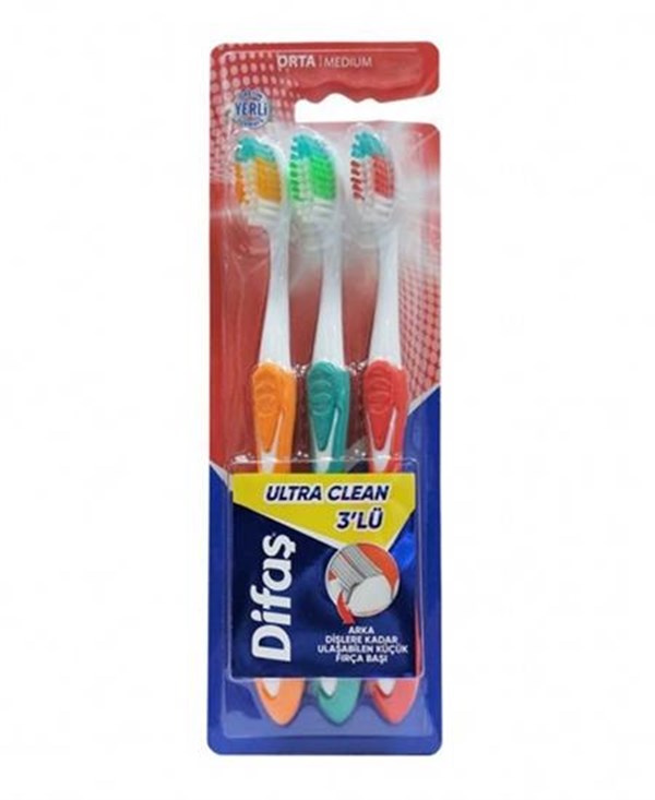 DIFAŞ Diş Fırçası Ultra Clean 3 Lü