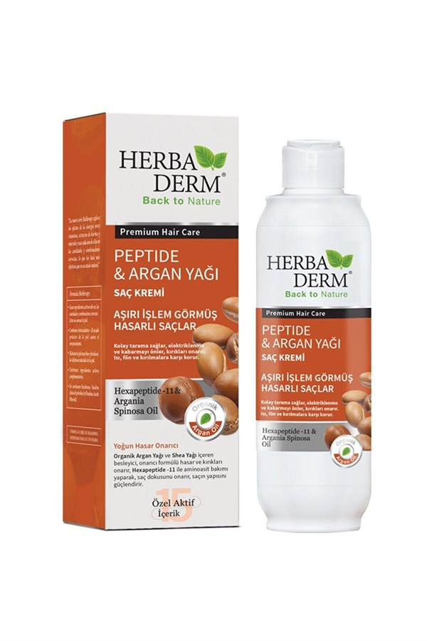 HERBADERM Peptide Argan Yağı Saç Kremi 330 ml