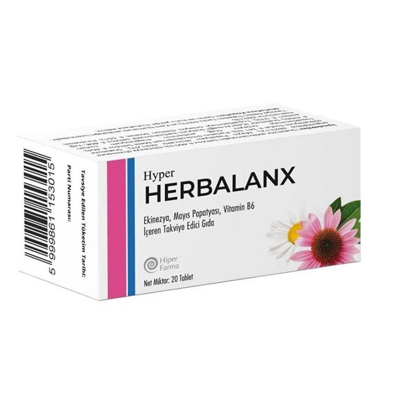 HYPER Herbalanx Ekinezya Mayıs Papatyası Vitamin B6 Tablet 20 li