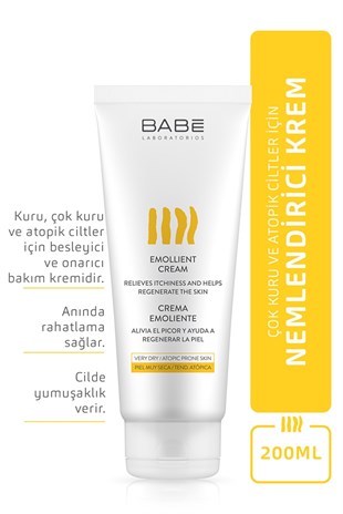 BABE Emolient Cream 200ml - Çok Kuru ve Atopik Ciltler İçin Nemlendirici Krem
