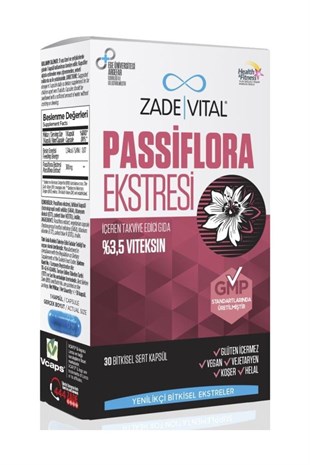 ZADE VITAL Passiflora Eksteresi İçeren Takviye Edici Gıda 30 Tablet