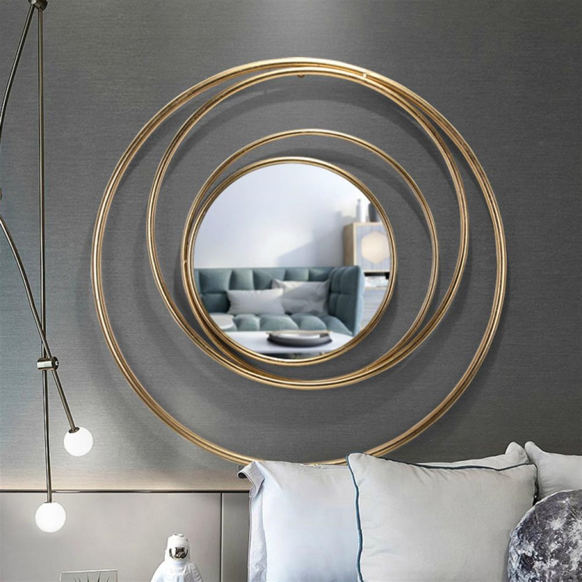 Sandero Gold Tasarım Dekoratif Ayna | Püff Konsept