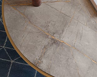 Viyana Gold Metal ve Ahşaplı Orta Sehpa