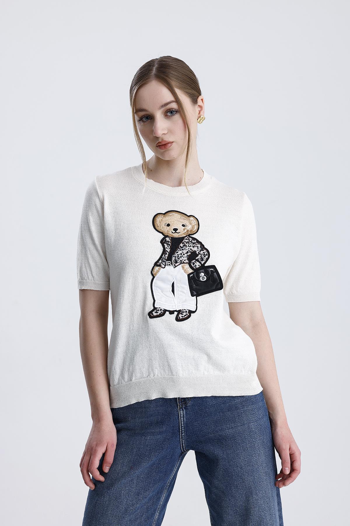 Teddy Ayıcıklı Triko Bluz
