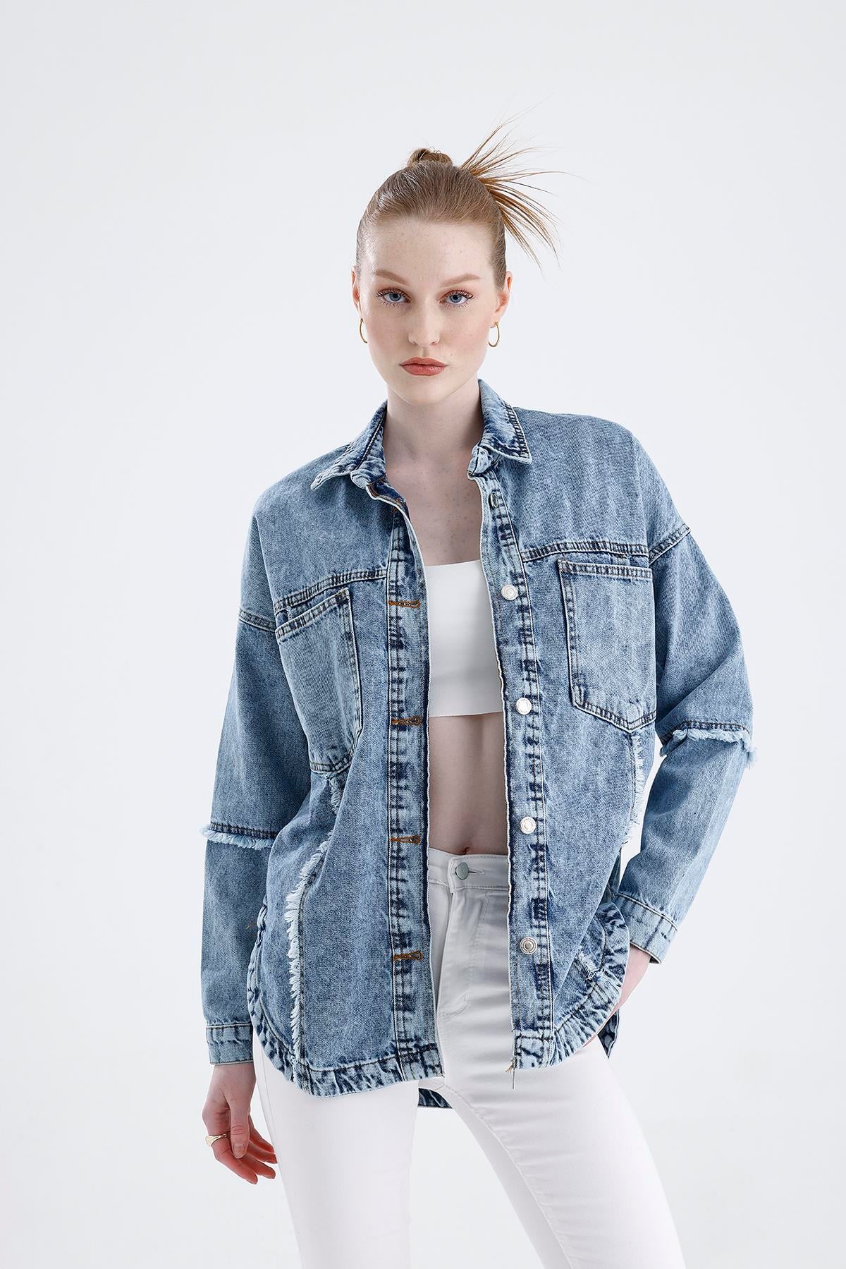 Oversize Basic Jeans Ceket