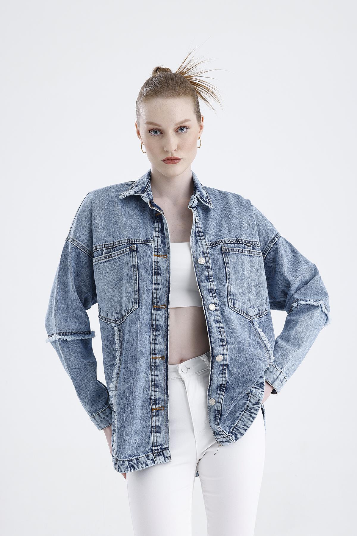 Oversize Basic Jeans Ceket