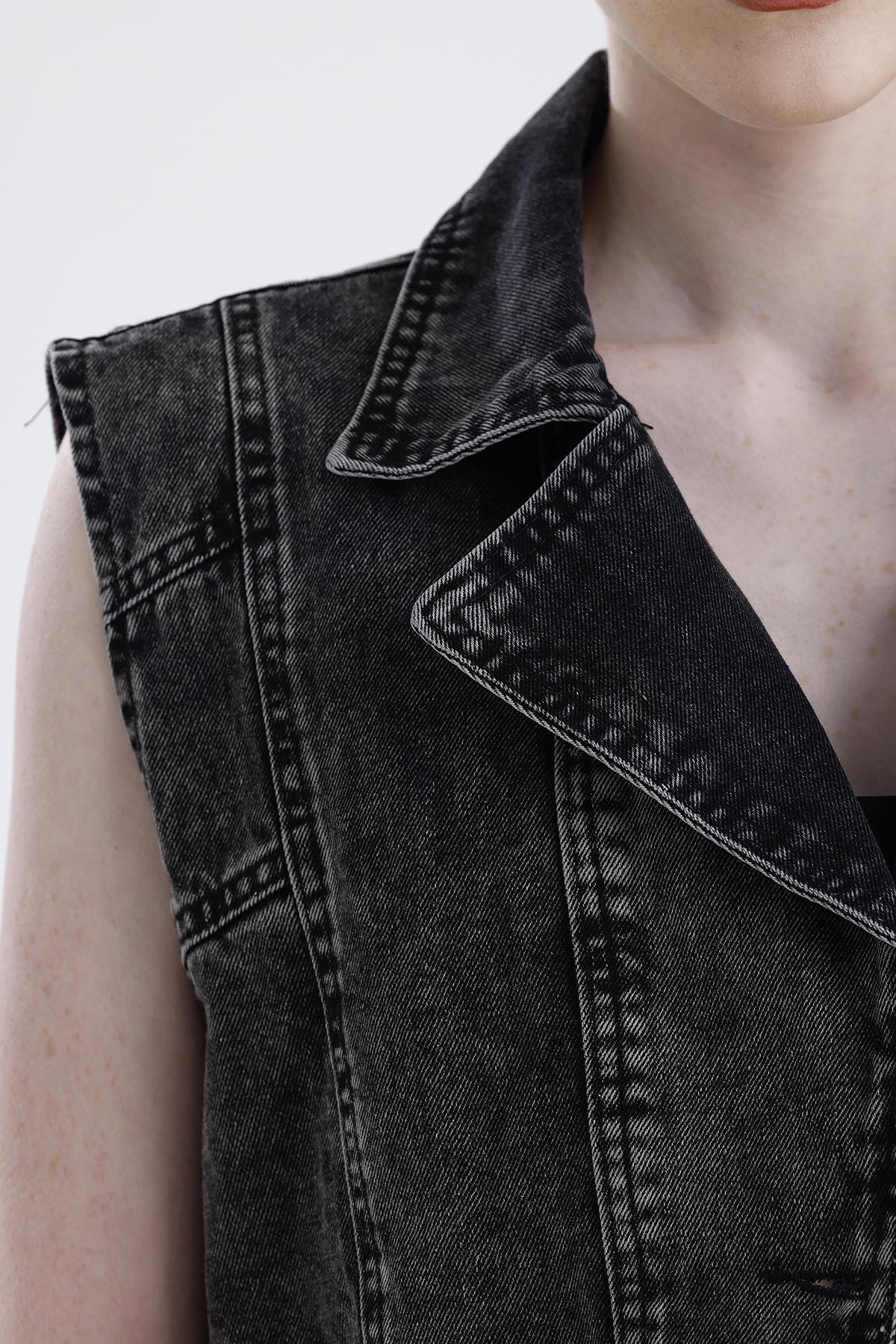 Oversize Boyfriend Basic Jeans Yelek