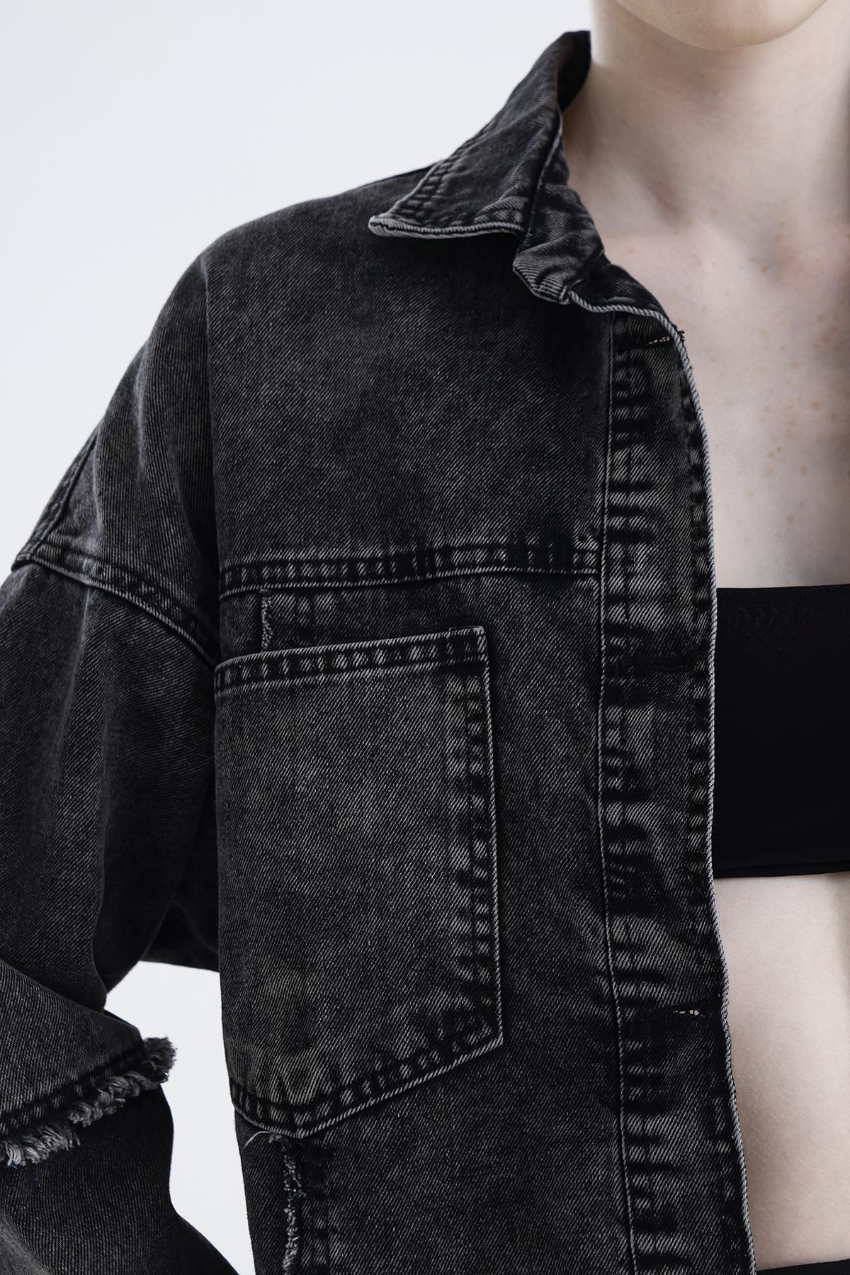 Oversize Basic Jeans Ceket