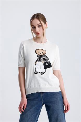 Teddy Ayıcıklı Triko Bluz